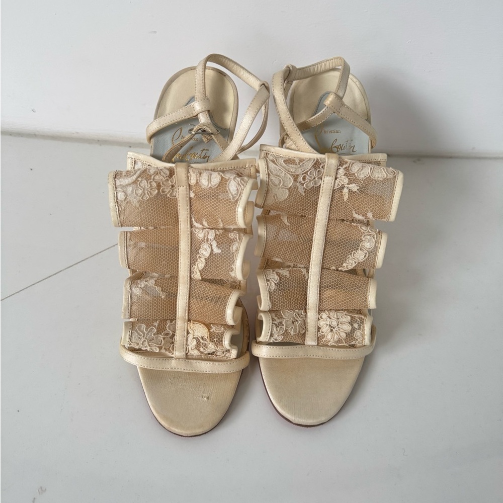 Christian Louboutin Cream Lace Heels